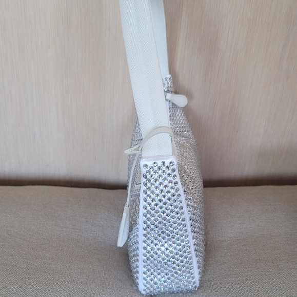 🦋NWT🦋 Prada Satin Crystal Mini Re-Edition Bag - Picture 7 of 13